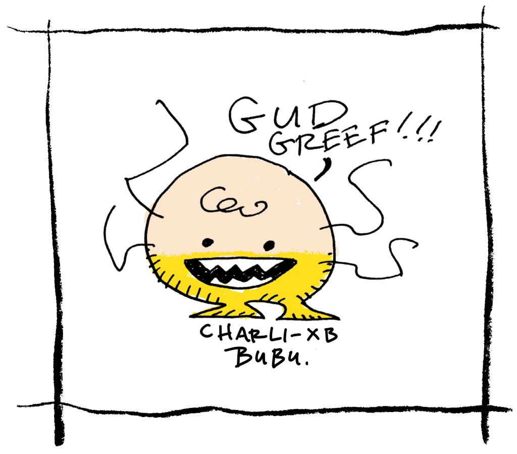 Charli-XB BuBu. A happy BuBu in the colors of a famous comic strip character known for failing to kick a football. With, you guessed it, tendrils.